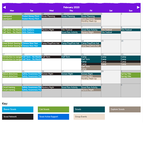 Scout Group Calendar